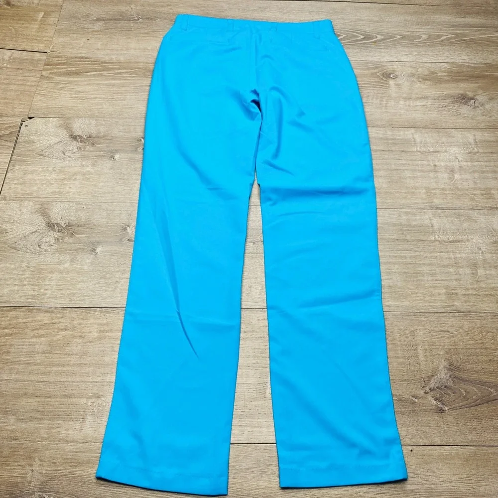Matte‎ Grey Mens Golf Pants 32 Electric Blue Performance Polyester Trouser